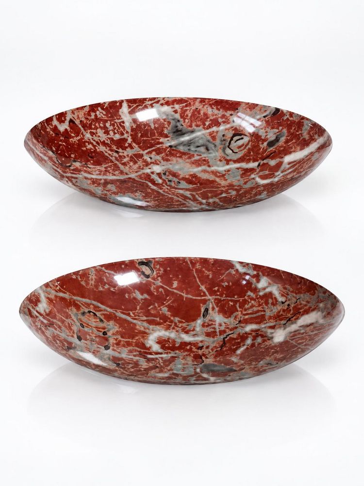 Pair of vintage red faux marble ceramic wall sconces, 1990s