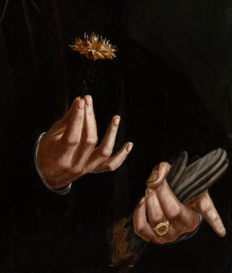 Bartholomaeus IBruyn (ca. 1493–1555) und seine Werkstatt. Jüngling mit einer Nelke.
