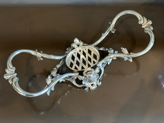 Baccarat, Centre De Table En Bronze Argente Et Cristal Epoque XIXeme