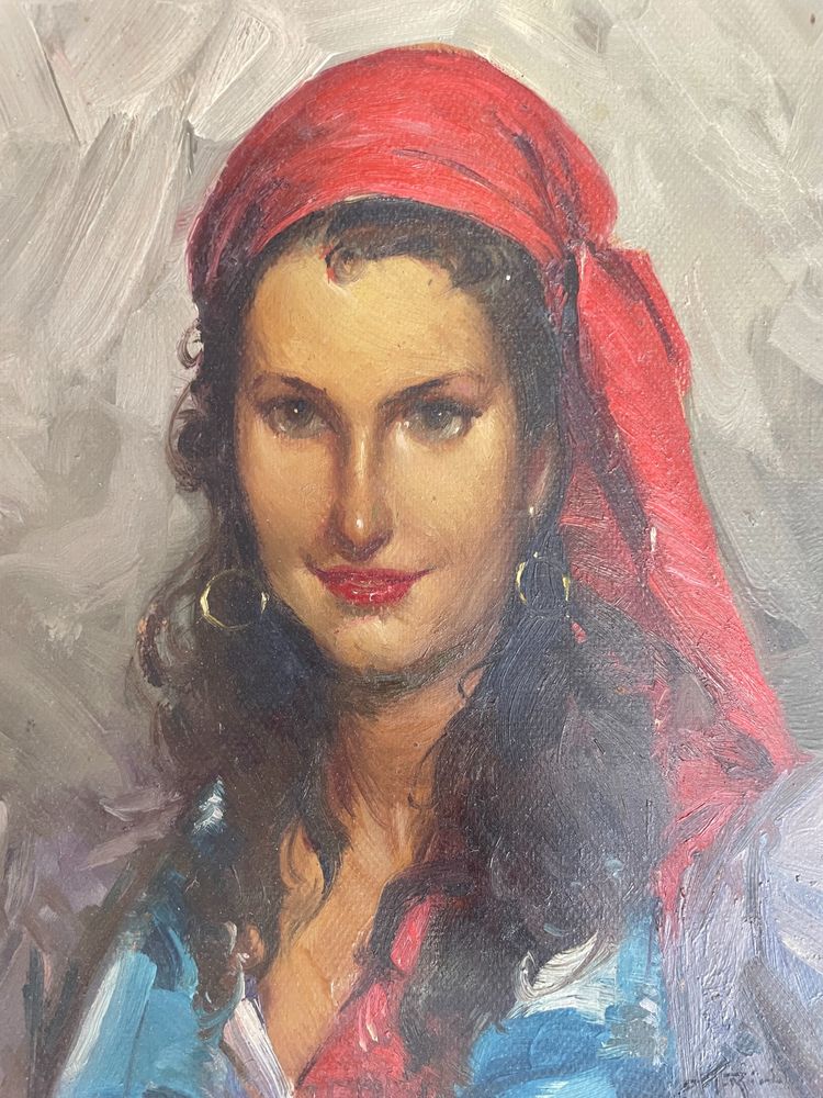 Richard DURANDO-TOGO (1910) - Frau mit rotem Kopftuch
