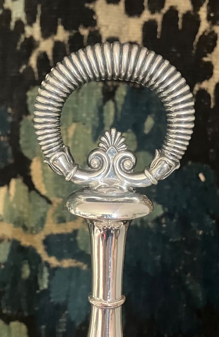 Very beautiful silver-plated metal oil and vinegar set from the Empire-Restoration period