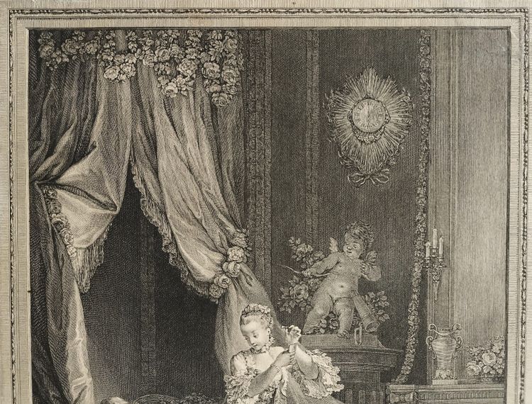 Incisione erotica: La faretra esausta di Nicolas De Launay, XVIII secolo