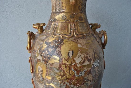 Grande Vaso Giapponese In Satsuma Diciannovesima Volta