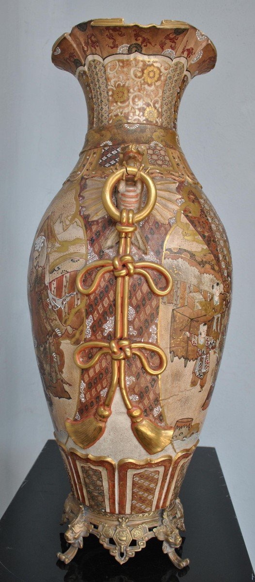 Grande Vaso Giapponese In Satsuma Diciannovesima Volta