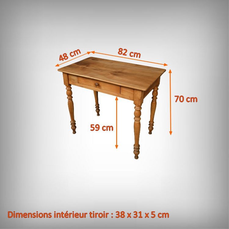 Petite Table Bureau en Merisier Massif - Fin XIXe
