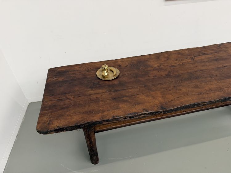 Brutalistischer Bauerntisch aus massiver Eiche, 270 cm, 1920er Jahre