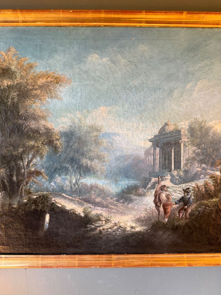 Arkadische Landschaft mit einem antiken Tempel aus dem 18. Jahrhundert