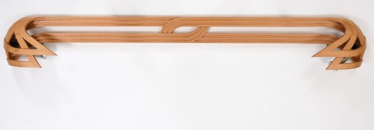 Vincent Gonzalez: 1970s-style curved wood carved wall sconce