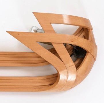 Vincent Gonzalez: 1970s-style curved wood carved wall sconce