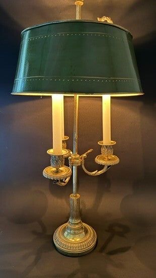 19th-Century Bronze Hot-Water Bottle Lamp