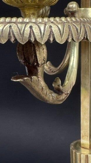 19th-Century Bronze Hot-Water Bottle Lamp