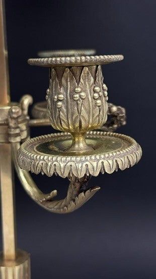 19th-Century Bronze Hot-Water Bottle Lamp