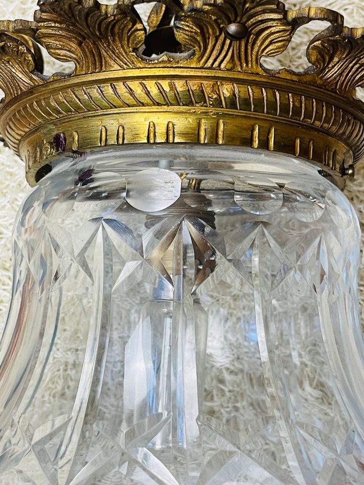 Antique bronze and cut crystal lantern, No. 2