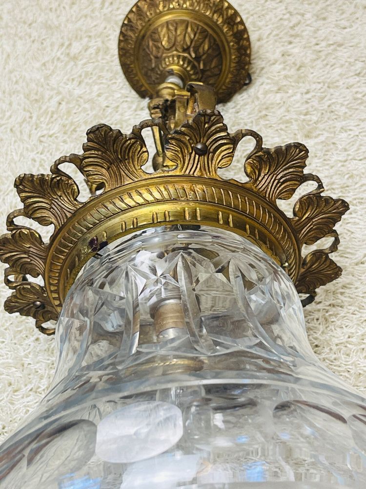 Antique bronze and cut crystal lantern, No. 2