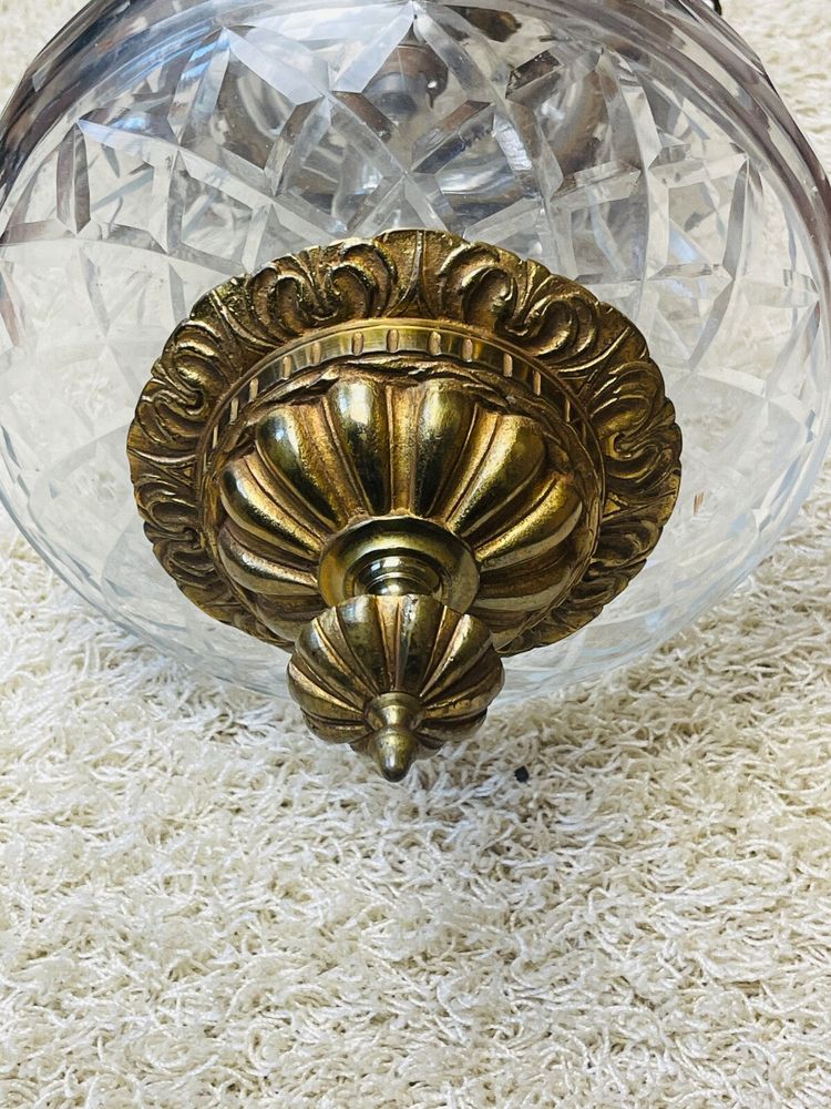Antique bronze and cut crystal lantern, No. 2