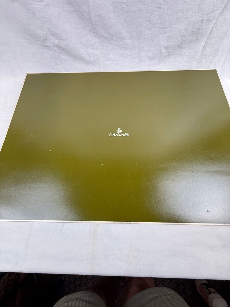 Christofle, large silver-plated serving tray with a shell motif