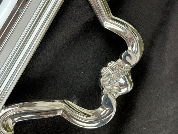 Christofle, large silver-plated serving tray with a shell motif