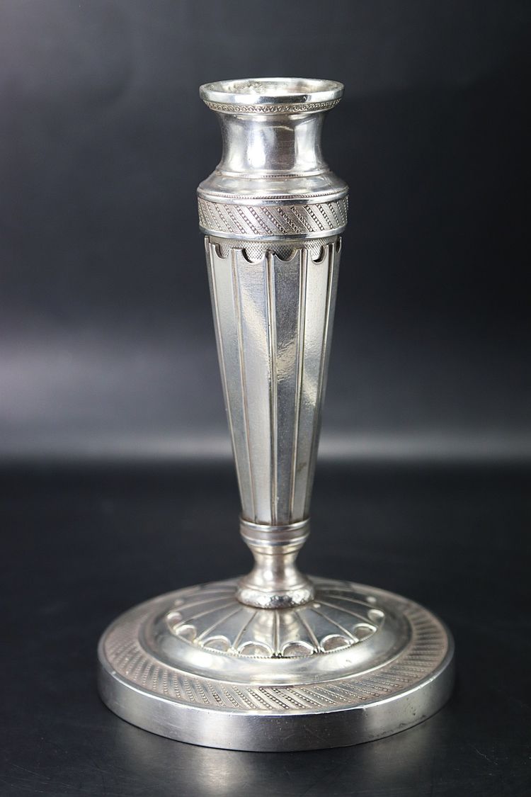 Louis XVI-style solid silver candlestick, early 20th century
