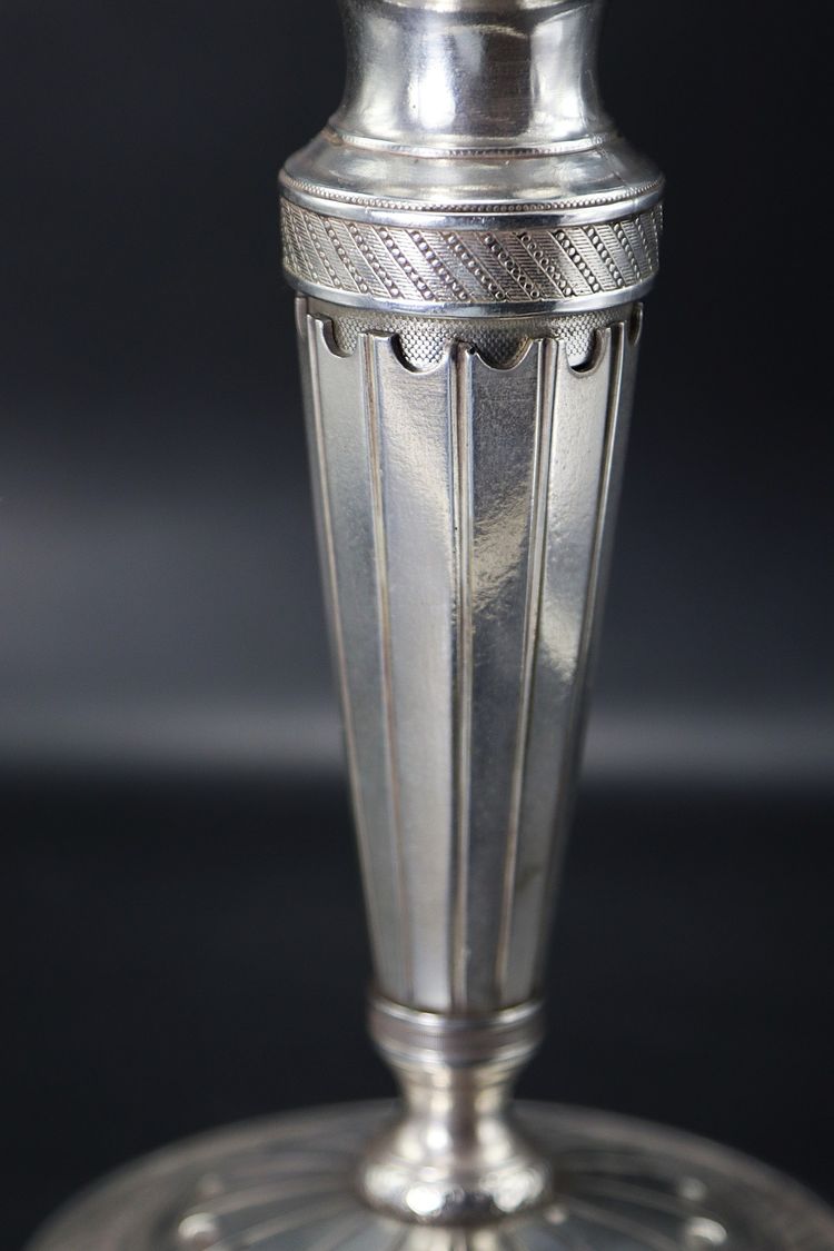 Louis XVI-style solid silver candlestick, early 20th century