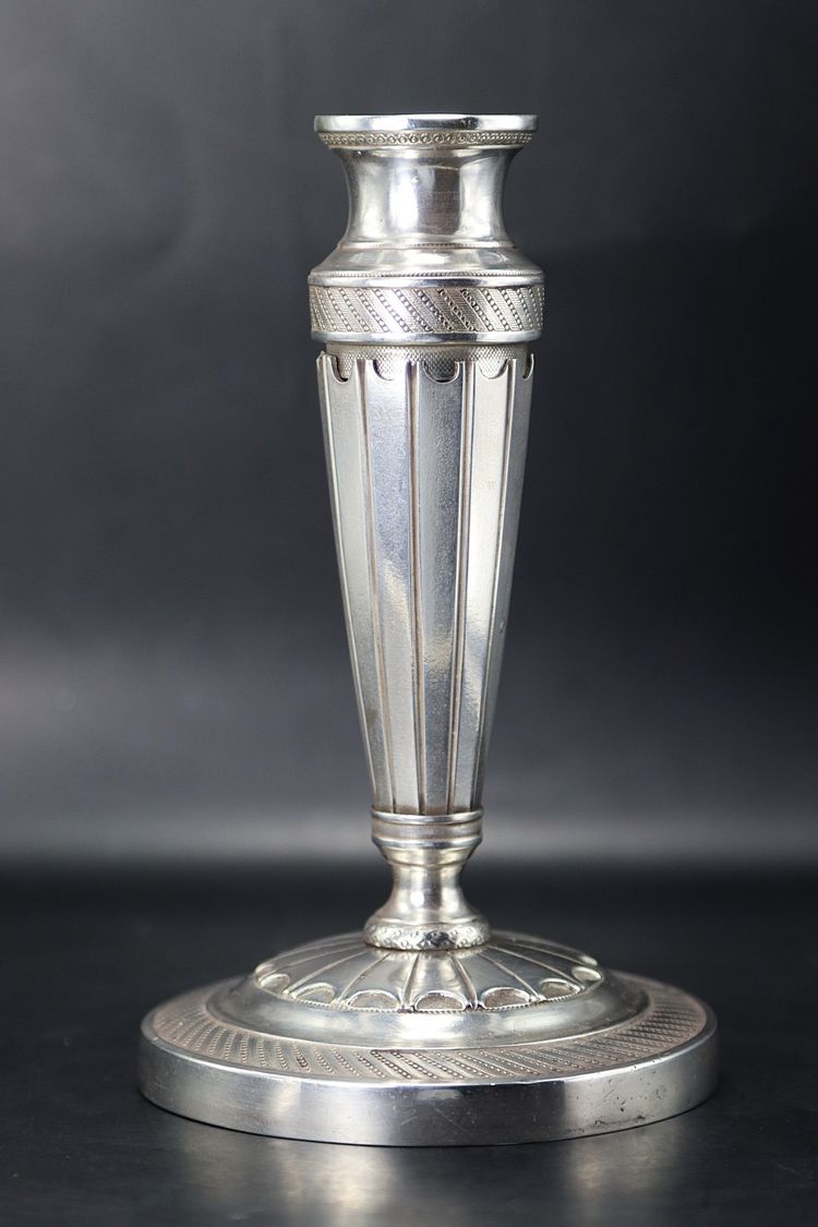 Louis XVI-style solid silver candlestick, early 20th century