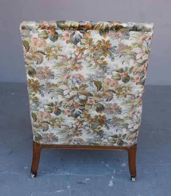 Bergère Armchair In Art Nouveau Oak Floral Fabrics