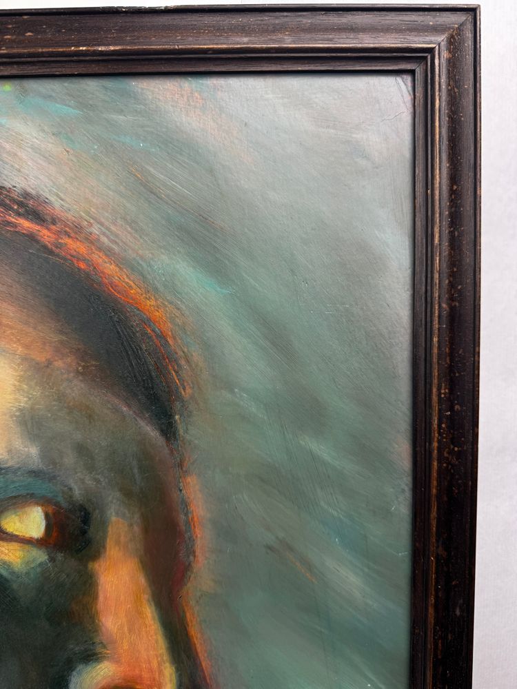 Öl auf Karton – Stilisierte Art-Déco-Studie nach dem Adam aus der Sixtinischen Kapelle – 60 x 80 cm