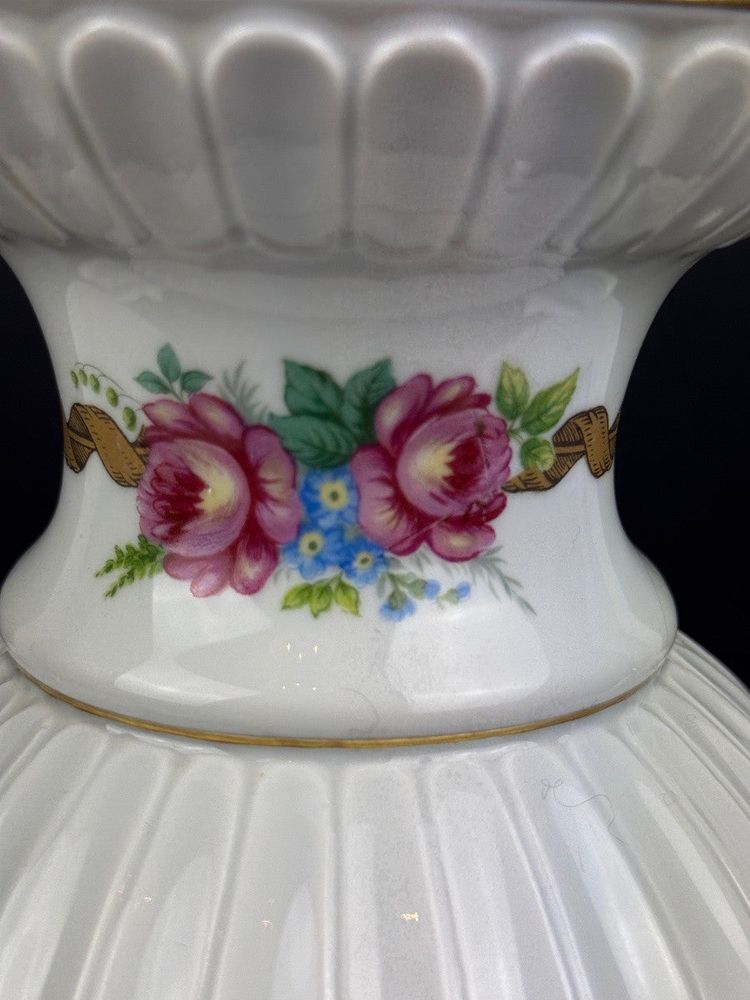 Raynaud Limoges Porcelain Lamp Base, Birds of Paradise