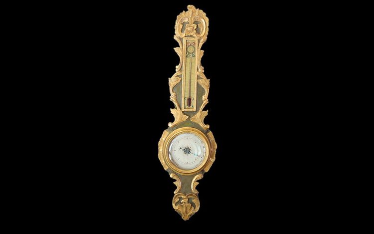 Baromètre Louis XV Bois doré et bois polychrome
