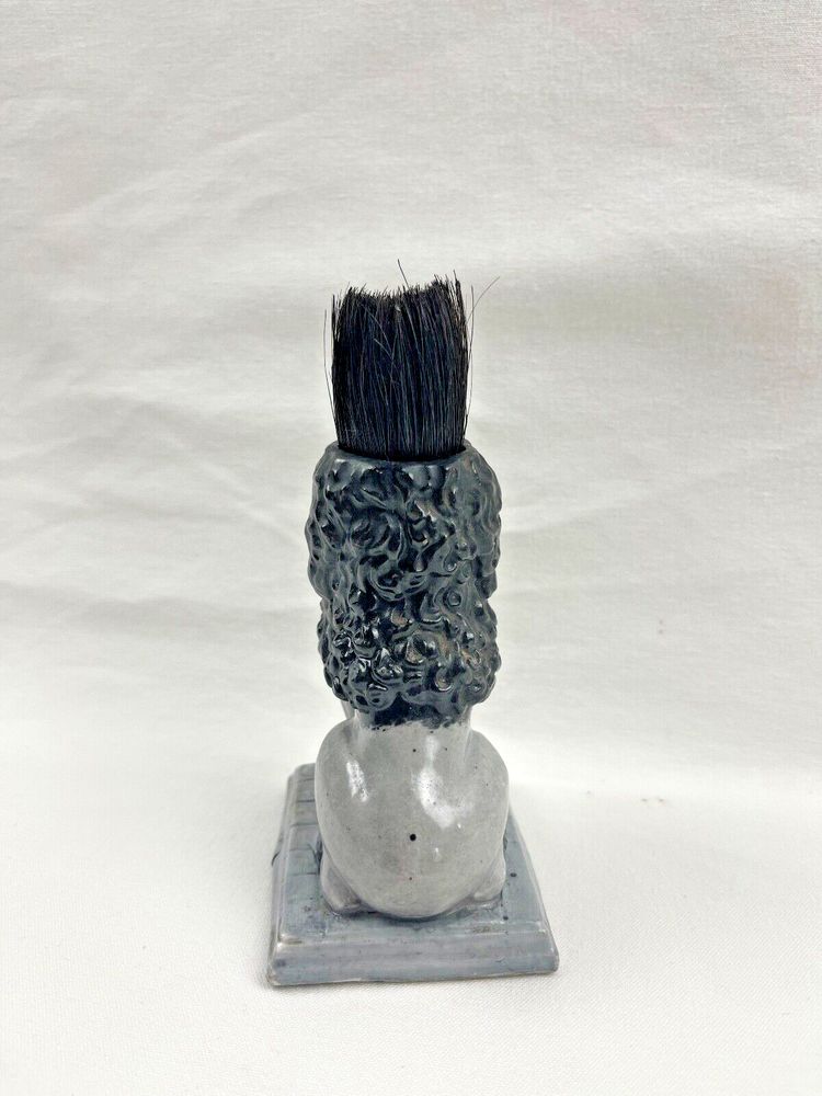 Porcelain pen holder, dog figurine