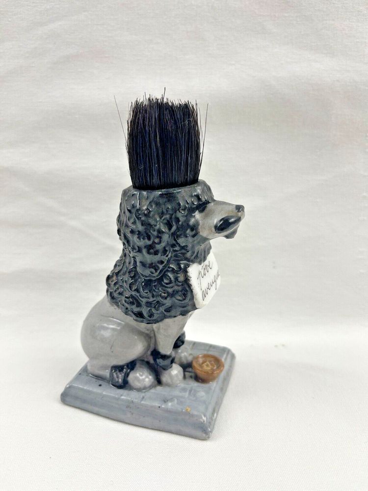 Porcelain pen holder, dog figurine