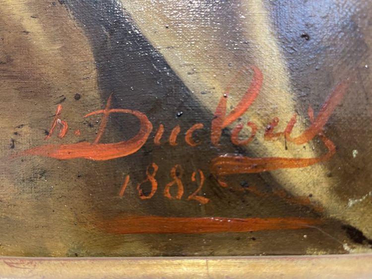 Henry Ducloux, Tea Time, 1882, Huile sur Toile, Encadrée