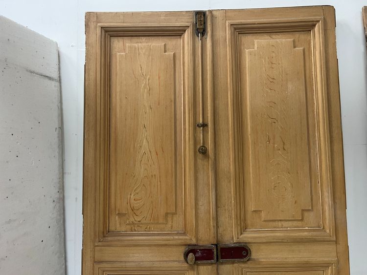Ein Paar doppelte Durchgangstüren im Haussmann-Stil aus patinierter Eiche, 19. Jahrhundert