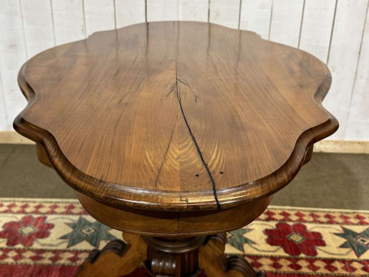 Louis Philippe-style side table in walnut, late 19th century