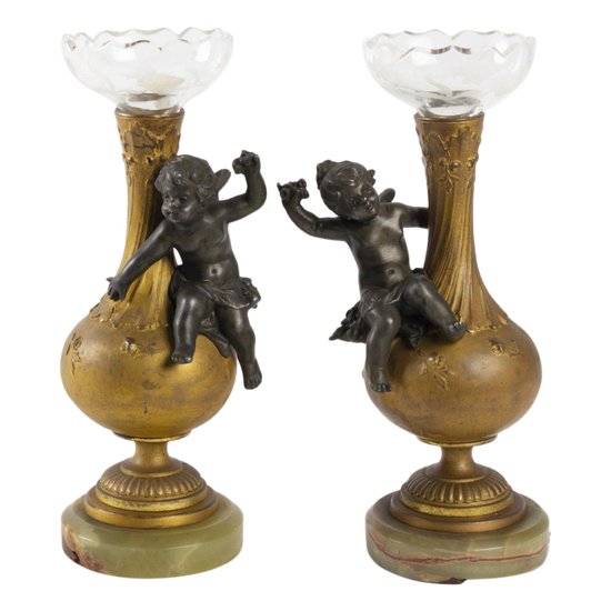 Pair Of Small Napoleon III Soliflore Vases