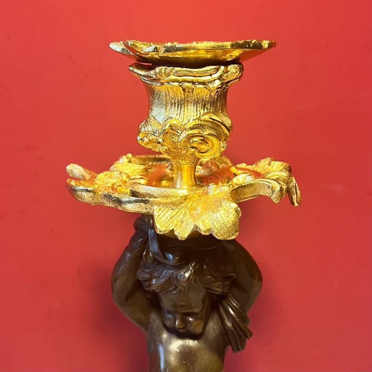 Bougeoirs aux putti, époque Napoléon III