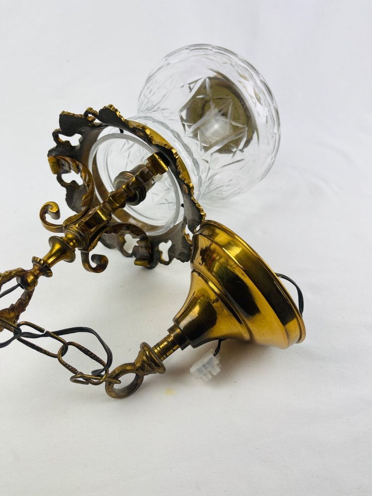 Antique bronze and cut-glass lantern, No. 1