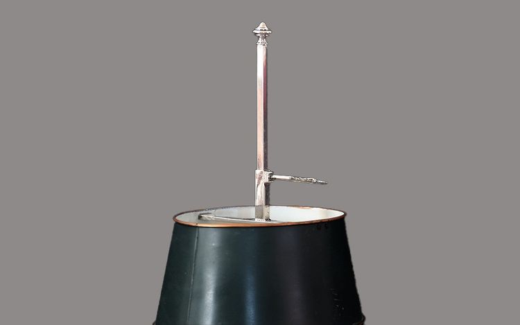 Silberfarbene Wärmflaschenlampe, 19. Jahrhundert 