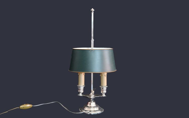Silberfarbene Wärmflaschenlampe, 19. Jahrhundert 
