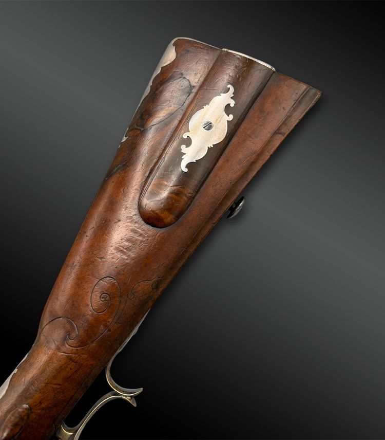 DOUBLE-FLINTLOCK, DOUBLE-BARREL RIFLE signed by ANTON PELL—Austria, Linz—18th century, dated 1778