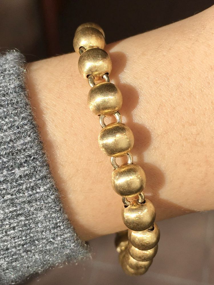 Bracciale con perline in oro giallo 18 carati