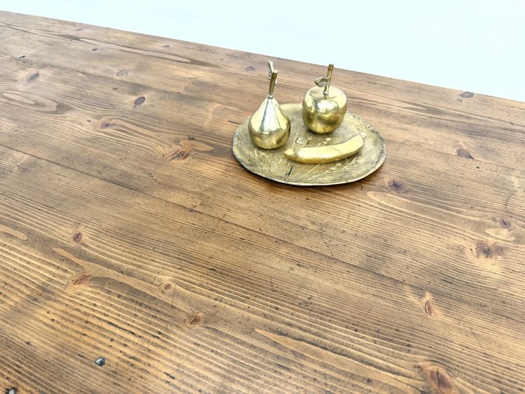 4-meter farmhouse table made of solid pine, circa 1900