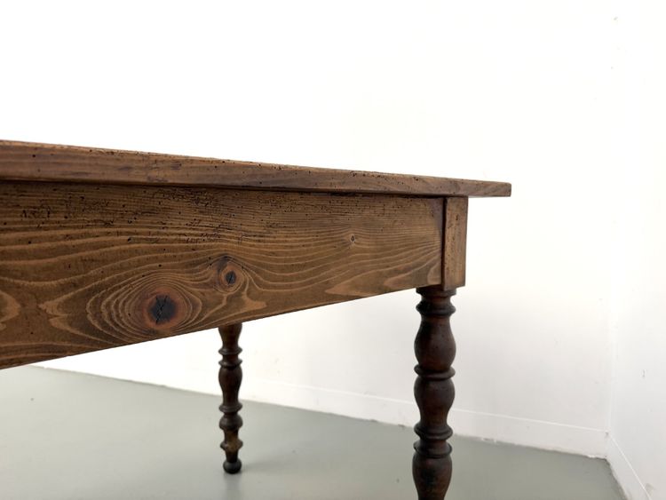 4-meter farmhouse table made of solid pine, circa 1900