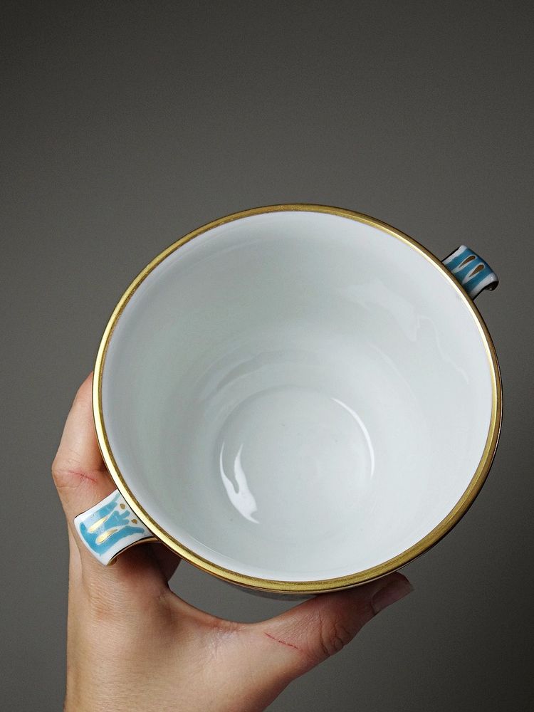 Vaso da fiori d'epoca in porcellana di Limoges dipinto a mano, M. Carpezat, 1900-1930