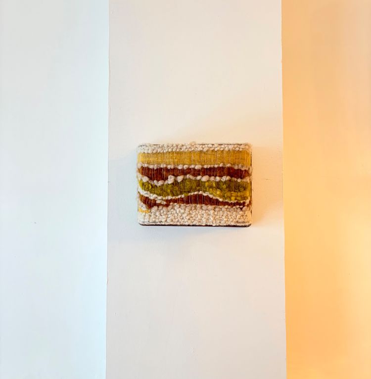1960s wool wall sconce.