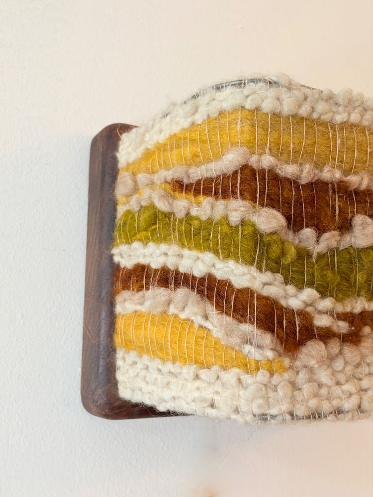 1960s wool wall sconce.