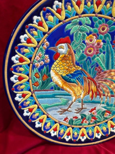 LONGWY ENAMEL PLATE, "ROOSTER" MODEL