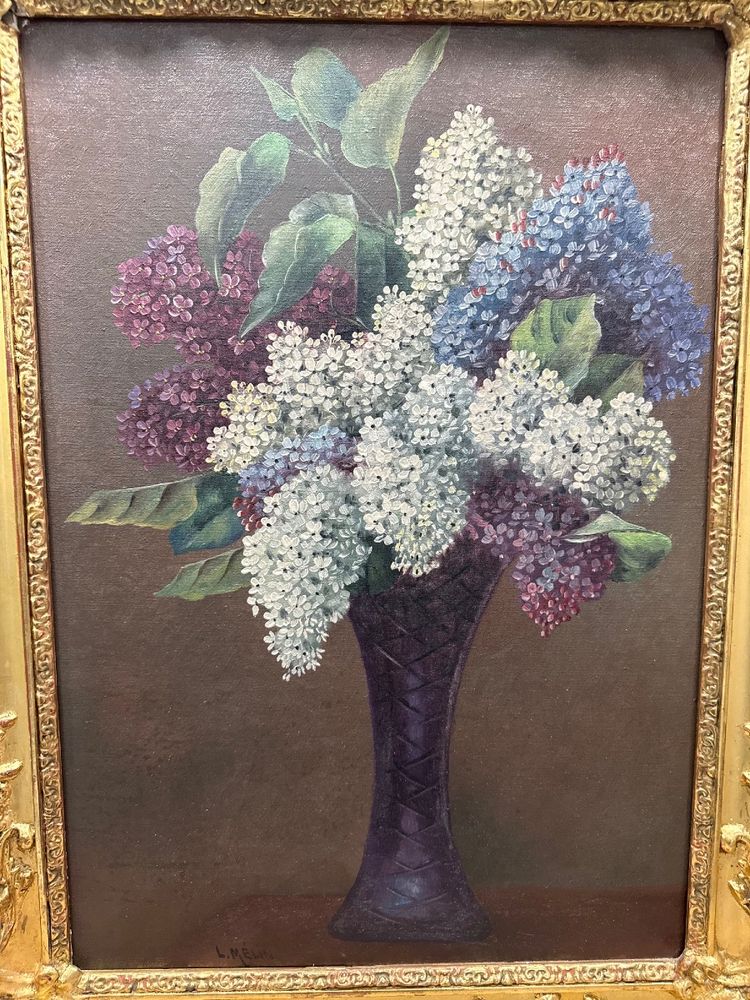 Ölgemälde auf Leinwand von L. MELIN: BLUMENSTRAUSS