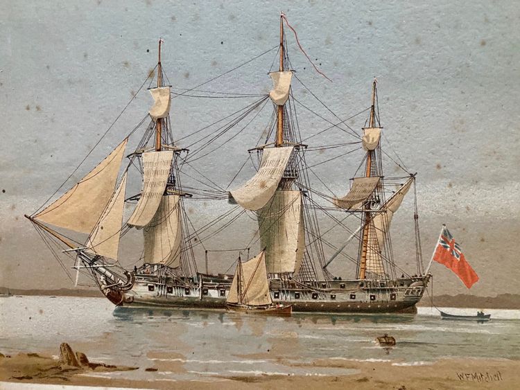 "The Victory" e "The Great Harry" di William Frédéric Mitchell
