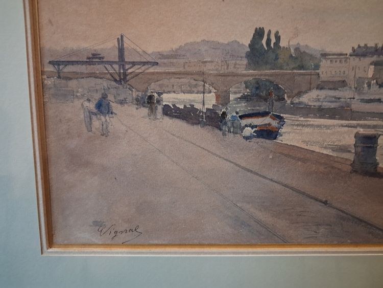 Watercolor signed by VIGNAL