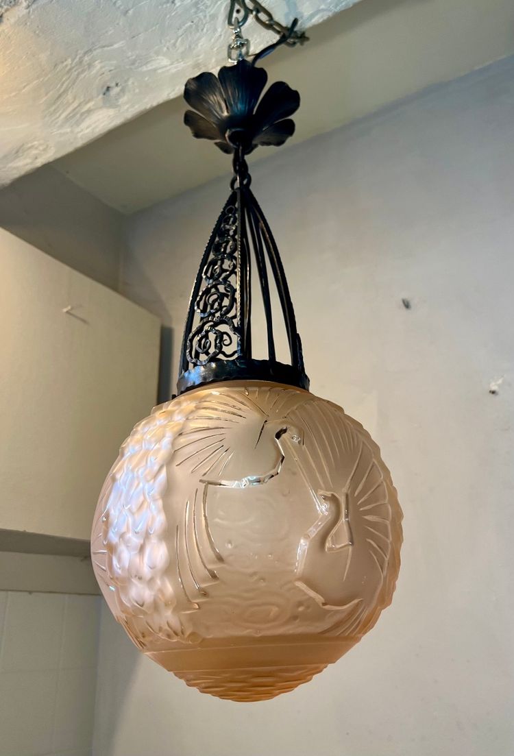 Muller Art Deco Ball Pendant Light